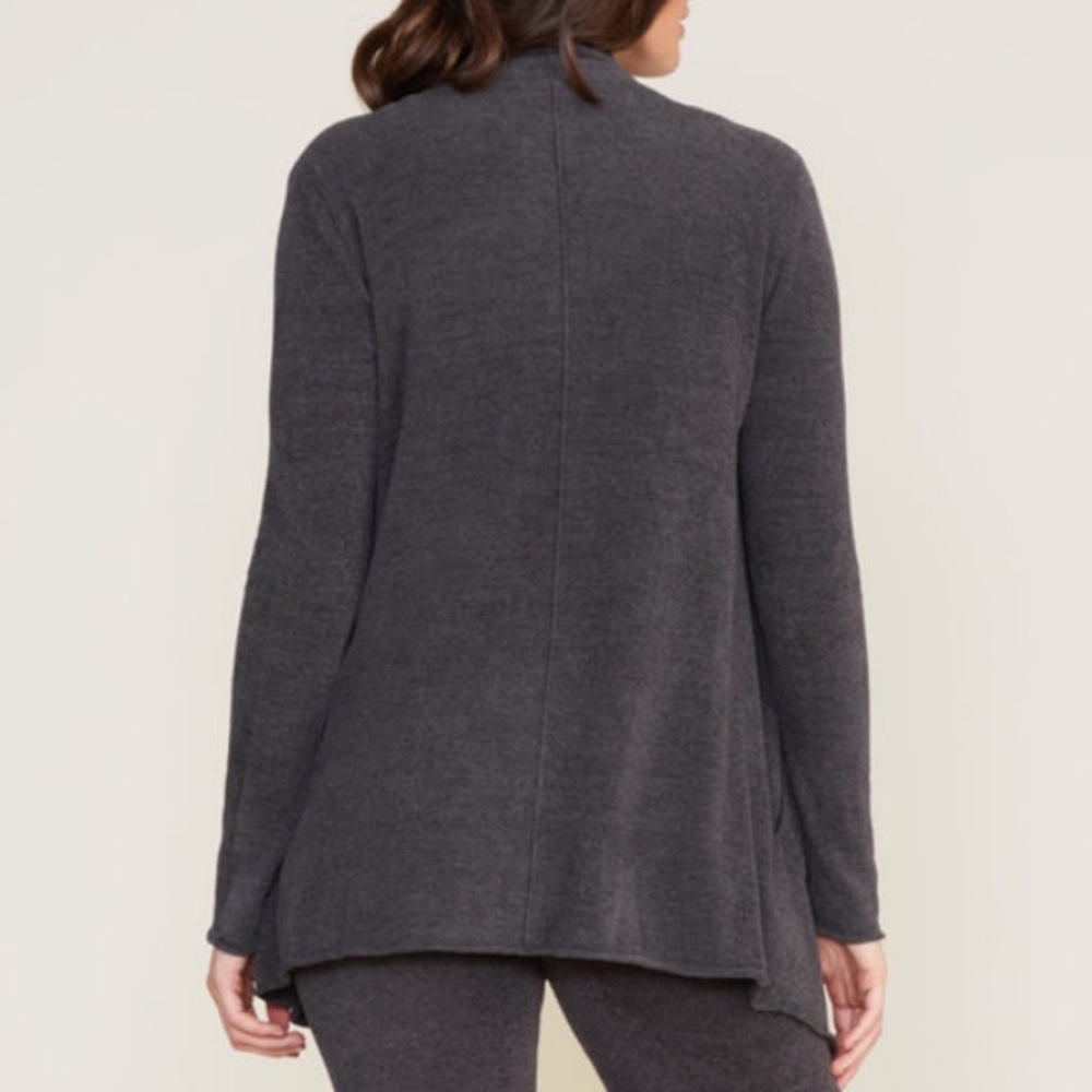Barefoot Dreams Cozy Chic Lite Hi/Lo Cardigan Dark Gray/Carbon S/M - Picture 3 of 11